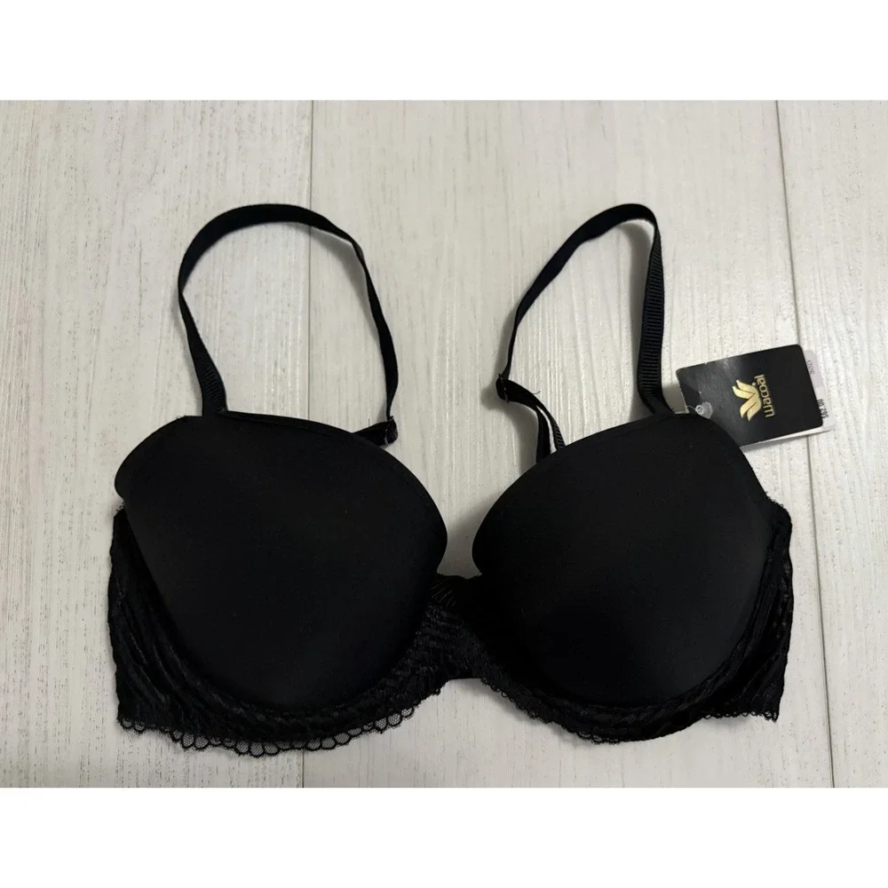 NWT Wacoal La Femme T-Shirt Bra Sz 30D‎ Black